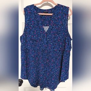 Torrid Emma Babydoll Rayon Slub Tie Waist Sleeveless Tunic Top